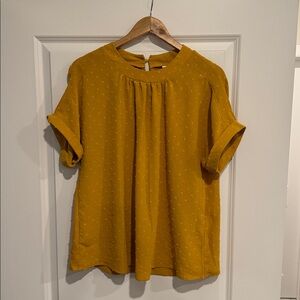 Mustard Yellow Short Sleeve Blouse